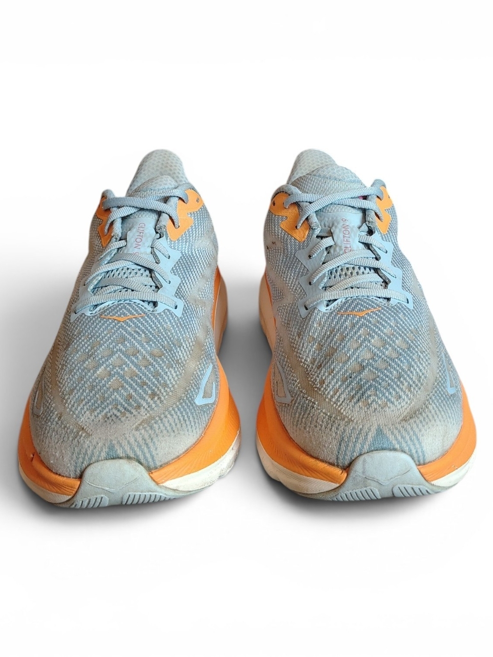 Hoka One One Clifton 9 Women’s Size 11B Running Sneakers Airy Blue/Orange - Picture 9 of 10